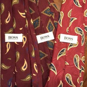 Classic vintage Hugo boss ties 100% silk 1987